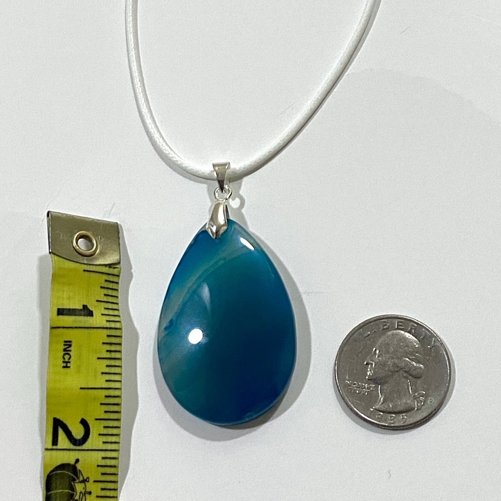 ⭐️Ocean colored Agate pendant necklace - Picture 5 of 7